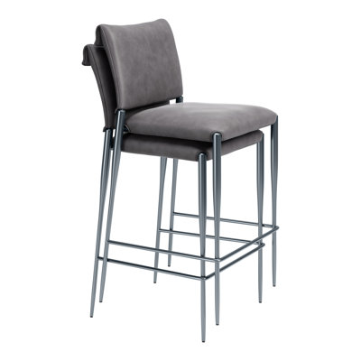 Freesia Barstool (Set of 2) Charcoal Gray