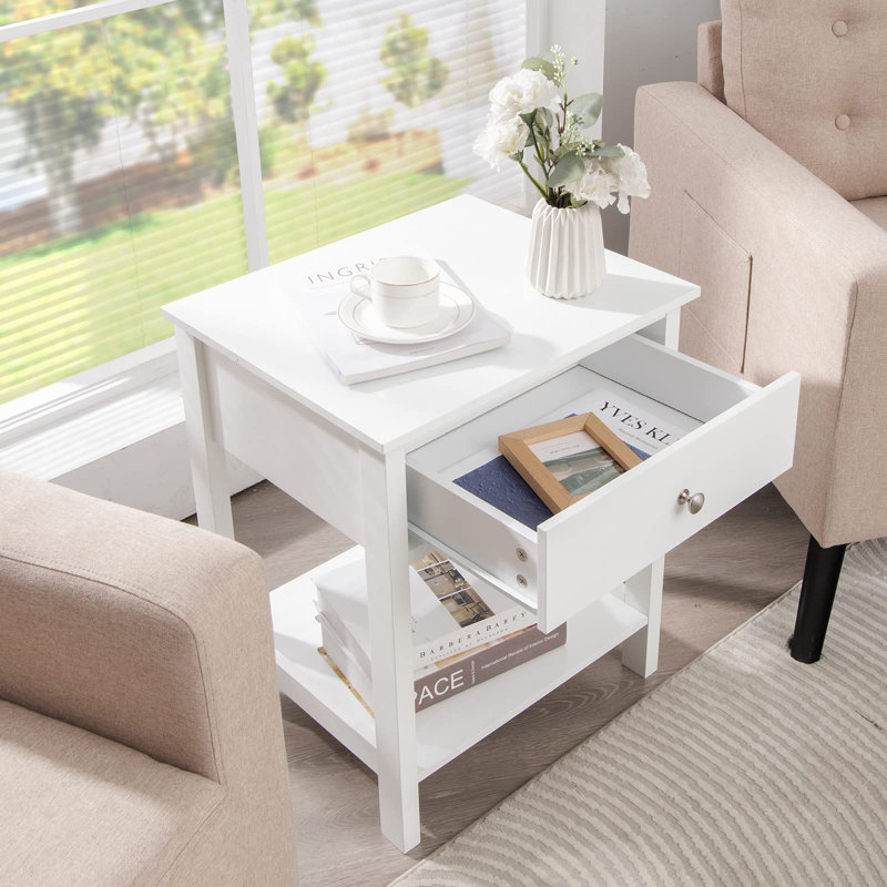Amirea Side Table Set, White
