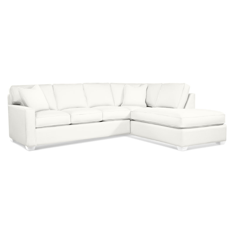 Ellora Upholstered Chaise L-Sectional, Frost White, Right Hand Facing, Elite Ivory; 0321-91