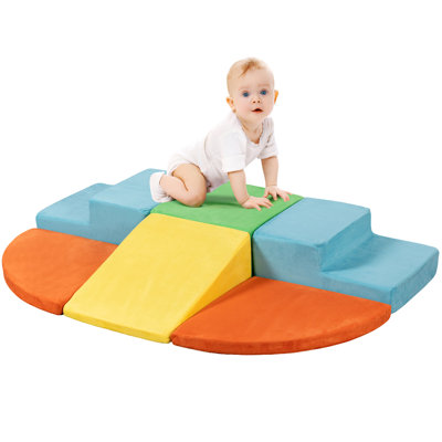 6Pcs Soft Foam Toddler Climbing Toy Set, Foam Climbing Blocks With Ball Pit For Toddlers 1-3 Years Old,Indoor Play Set For Crawling And Scooting