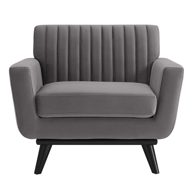 Fauteuil Modway Engage, Velours gris