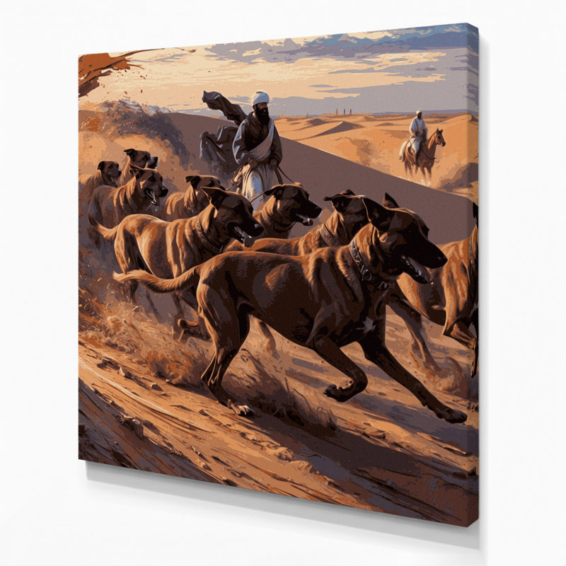 «Dogs Sloughi Brown», art mural sur toile, H 32 po x l 32 po