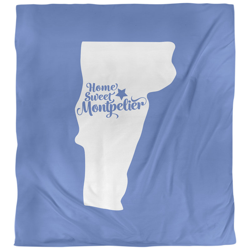Housse de couette réversible simple montpelier vermont, Housse de couette pour grand lit, Bleu, Polyester brossé