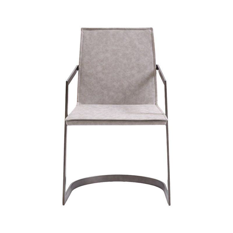 Chaise de salle à manger Jegy, similicuir rembourré gris délavé, base en porte-à-faux