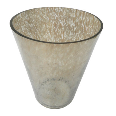 Vase de table en verre argenté