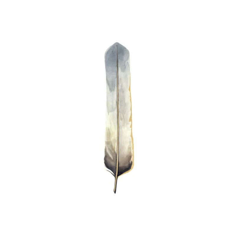 Fall Feathers I Painting by Elena Carlie, Glass Coat, 58" H x 20" W x 1.5" D