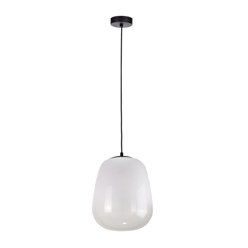 Crestwood 1 - Light Single Pendant, Black, Smoky White