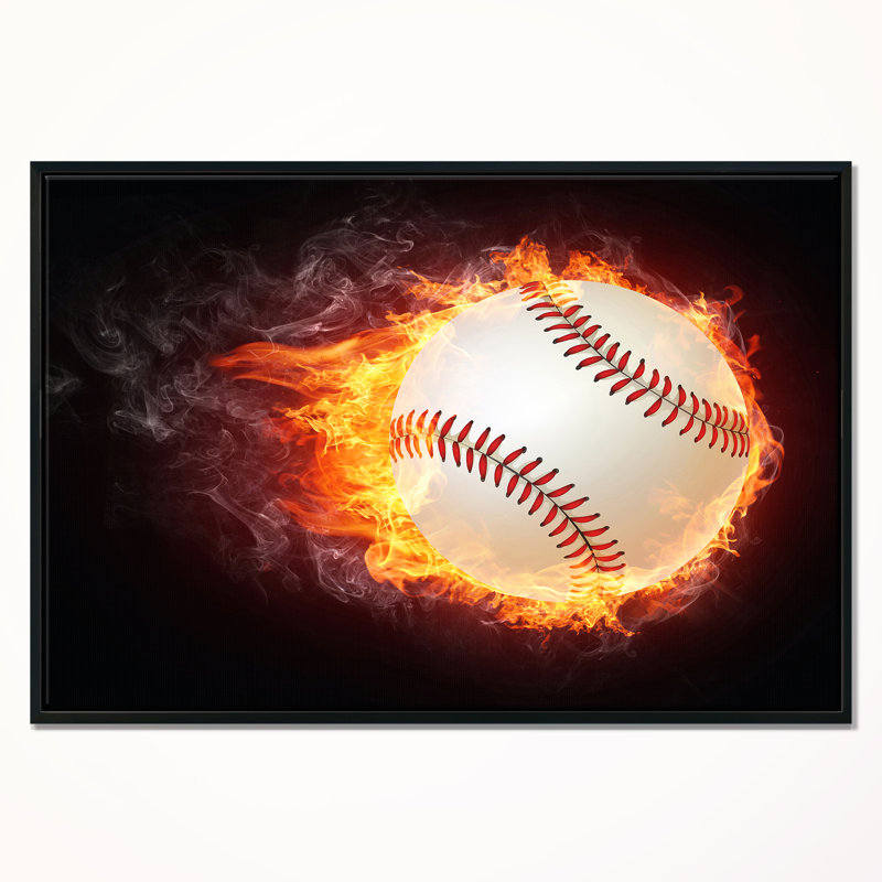 «Baseball Ball», reproduction d'impression sur toile tendue, H 12 po x l 20 po x P 1 po