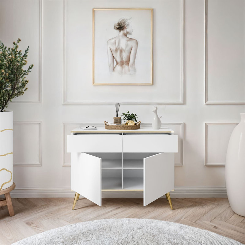 107 cm W Sideboard, White