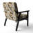 Cobalt Blue Scrollwork Swirls Victorian Pattern II - Upholstered Floral Accent Chair-1244380815