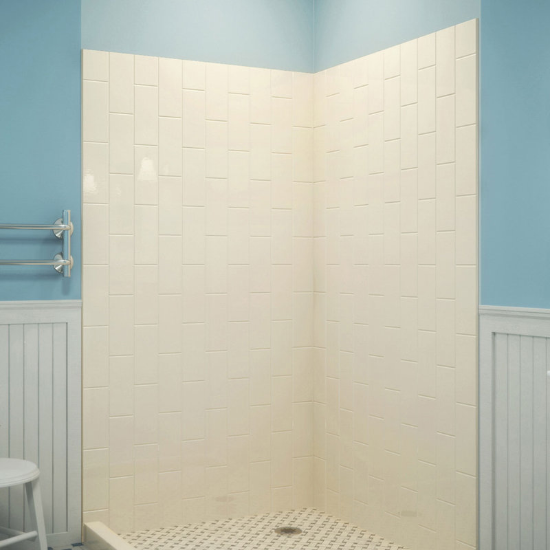 Acrylic Corner Backwall Kit, Biscuit