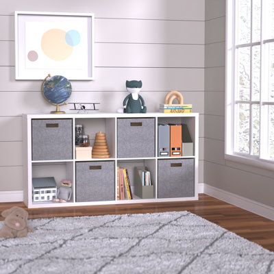 Bibliothèque décorative à 8 cubes avec bacs en tissu de qualité supérieure