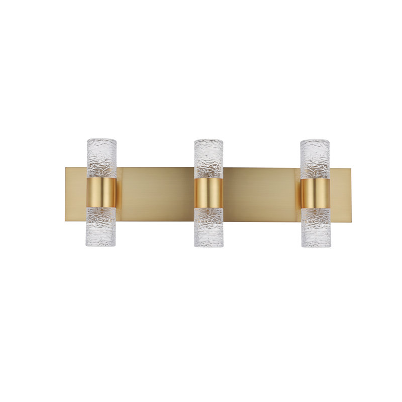 Applique murale de salle de bain 1 lumière DEL à intensité variable Bindschatel, Doré, 8.66" H x 24" W x 24" D