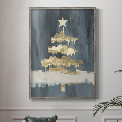 «Christmas Holiday Art CXCV III», reproduction d'art encadrée - bois massif