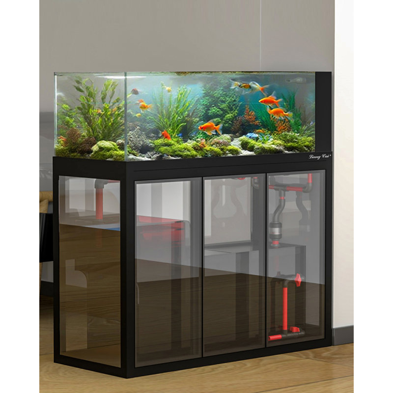 Industrial-Style Frameless Ultra-White Glass Aquarium Tank