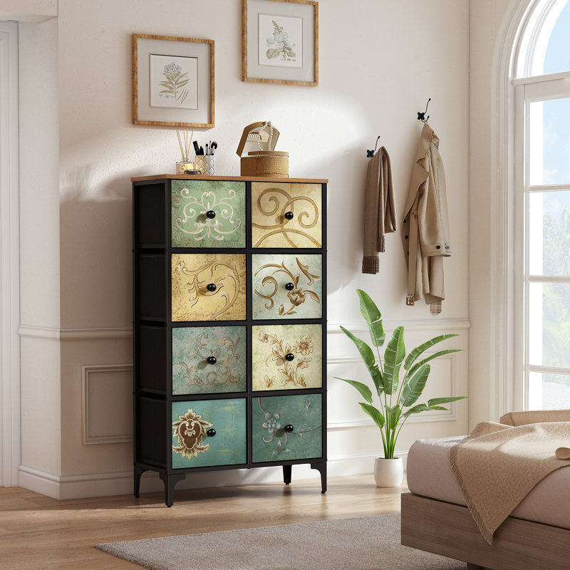 Commode haute pour chambre double Gallery, commode double 8 tiroirs pour la chambre à coucher Gallery, H 46,5 po x l 26,6 po x P 11,7 po
