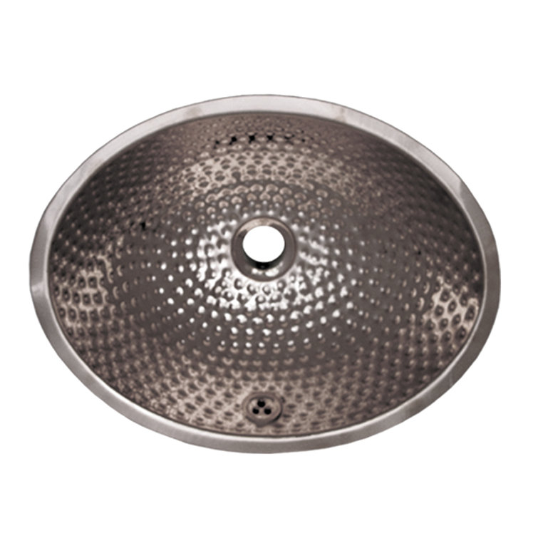 Whitehaus Collection Decorative 12'' Oval Bathroom Sink with Overflow