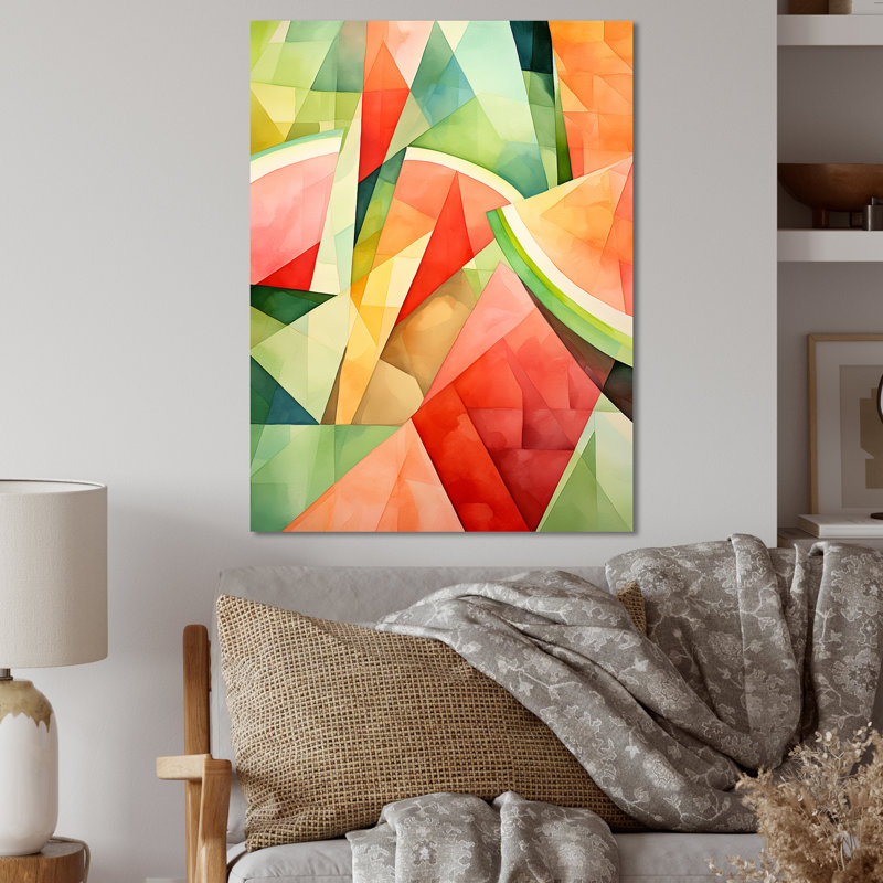 Green And Yellow Watermelon Pattern 2 - Melon Metal Wall Art, 20" H x 12" W x 1" D