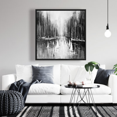 " Grayscale Boats On The Water "