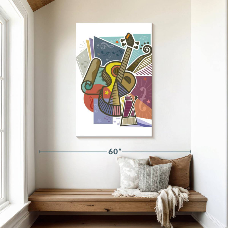 Abarca Decorative Guitar Abstract, 45" H x 30" W