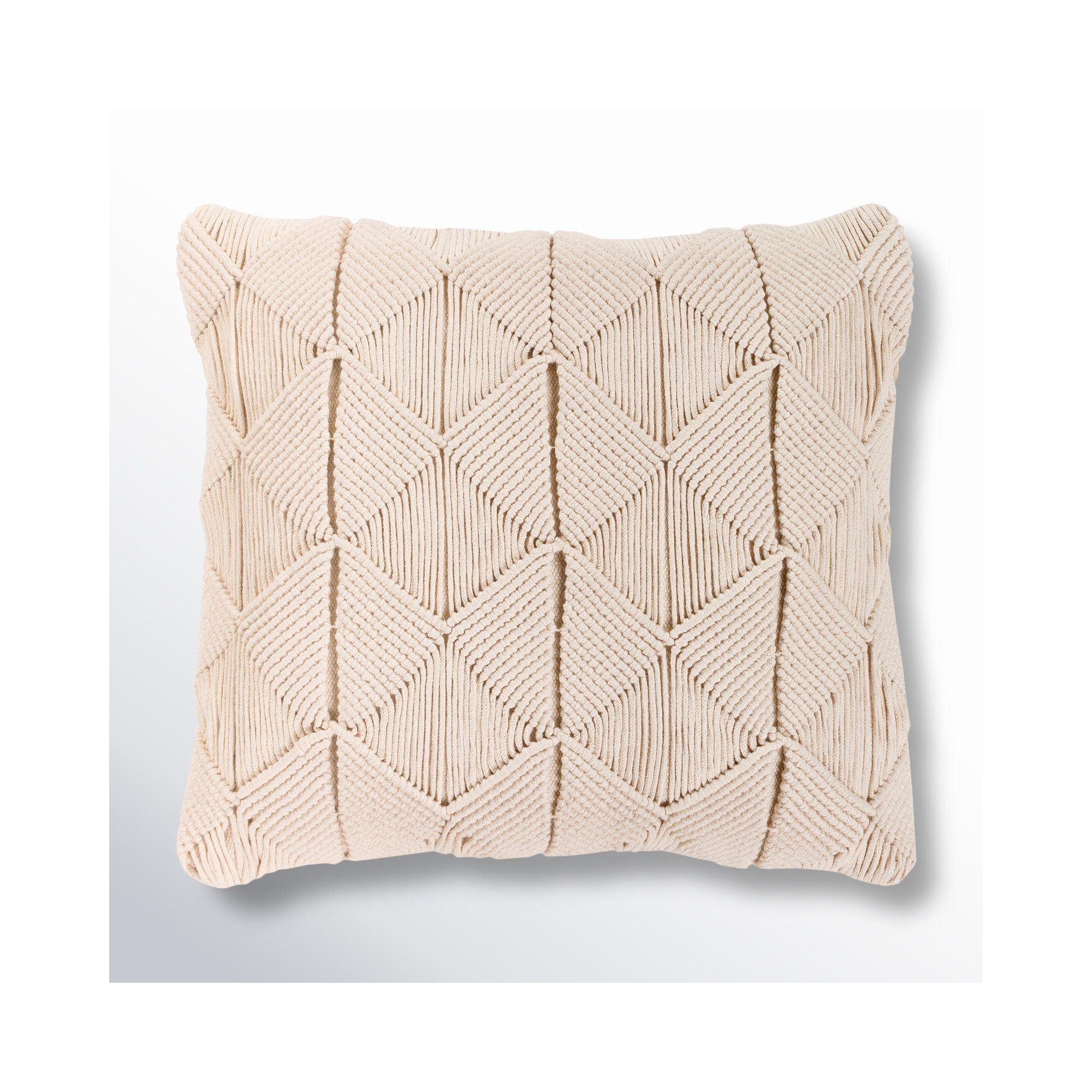 Hannigan Ikat Cotton Throw Pillow, Cream, Down