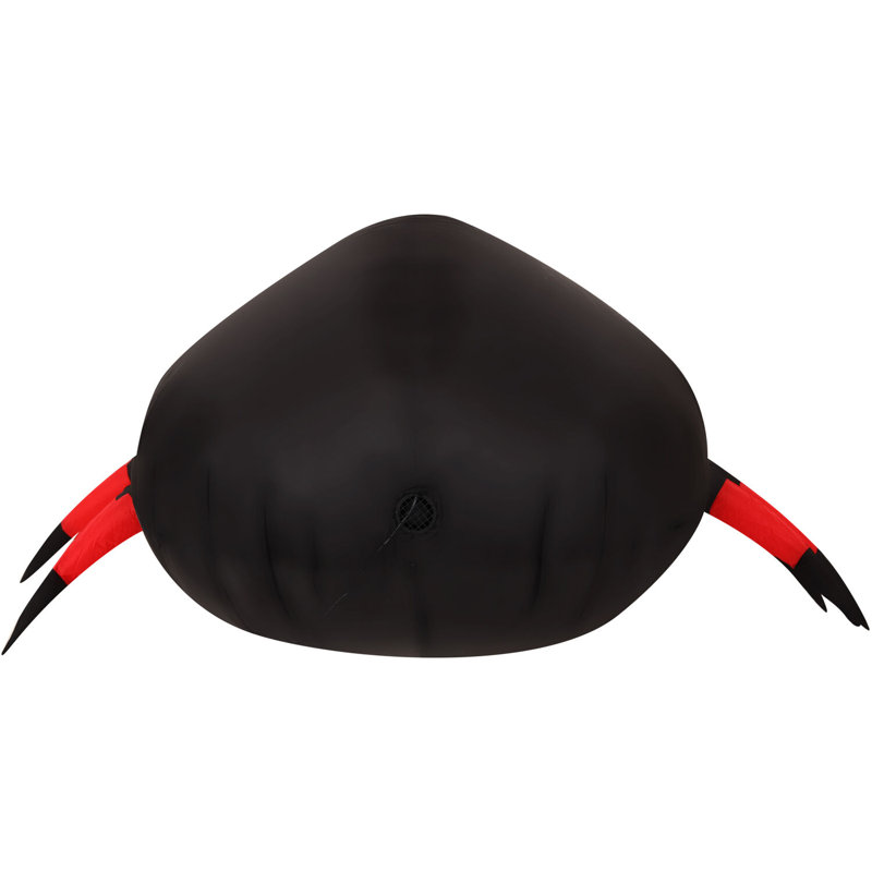 6-Ft Wide Black and Red Inflatable Spider with Disco Lights