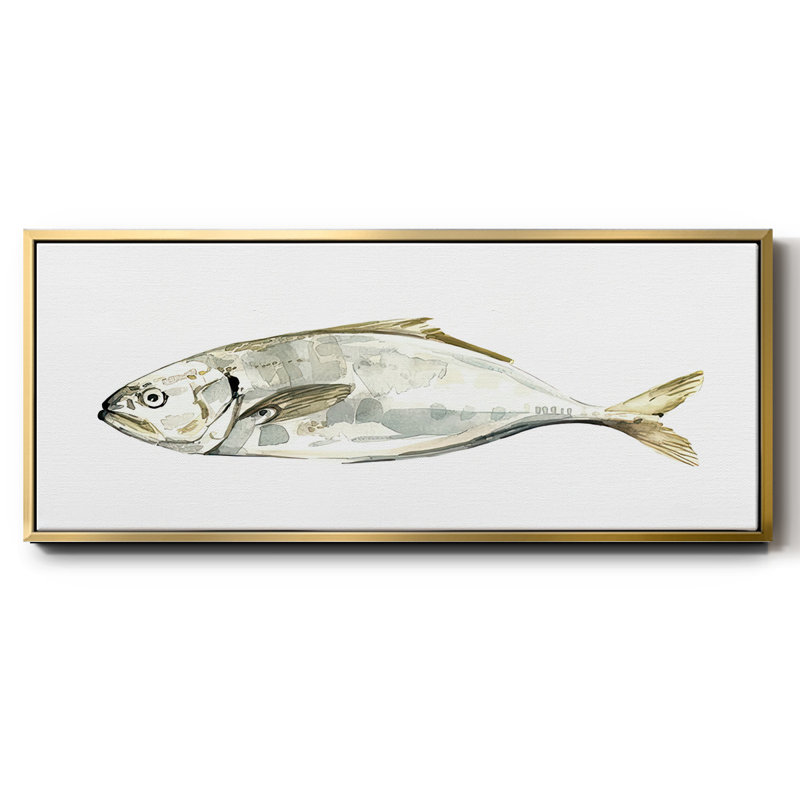 Silver Fish IV- Framed Canvas, 24" H x 60" W