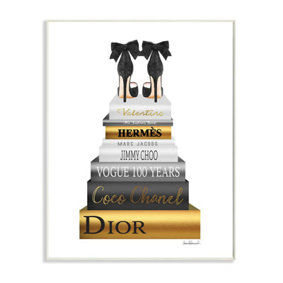 « mode designer chaussures bookstack black gold », impression
