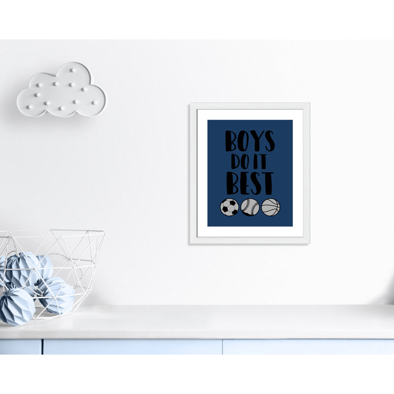 «Boy Do It», art encadré, H 26,5 po x l 22,5 po x P 0,6 po, Cadre blanc