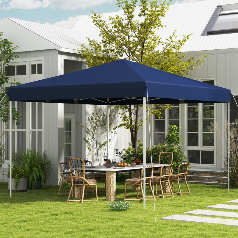 Outsunny 13' X 13' Pop Up Canopy Tent, Instant Sun Shelter, Tents For Parties, Height Adjustable, With Wheeled Carry Bag For Outdoor, Garden, Patio, Parties