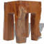 Tabouret en bois de teck massif, repose-pieds polyvalent / table d'appoint, brun 11,8 po x 11,8 po x 15,7 po