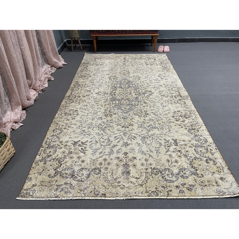 Tapis beige en laine Vintage Patchwork 59,1 x 95,7 po