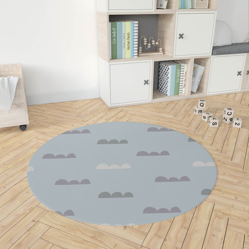 Dino Cloud Kids Play Mat, Round 5'