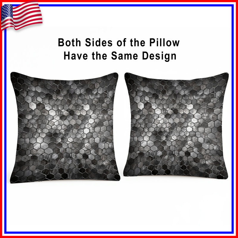 Coussins décoratifs Metall Hexagon Tiles, 26 x 26 pouces