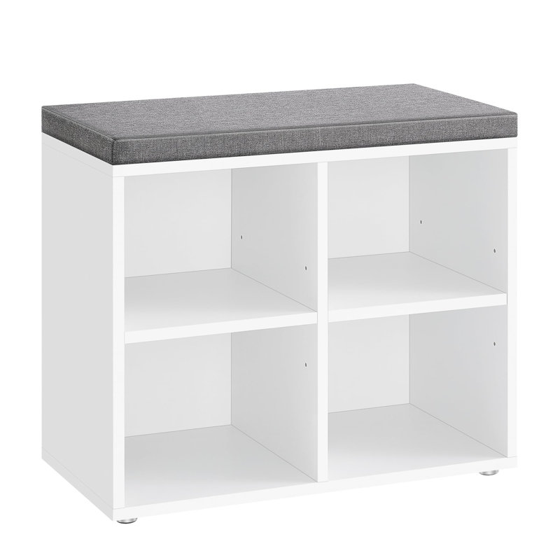 4 Pair Shoe Storage Bench, White