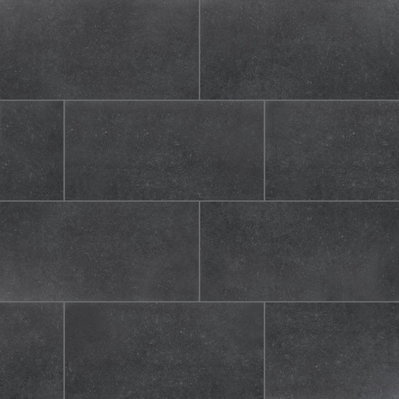 Jamboree Slate 12 in. x 24 in. Matte Ceramic Concrete Look Floor and Wall Tile, Slate