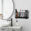 Porte-brosse à dents mural en acier inoxydable avec support auto-adhésif, organisateur de salle de bain à 4 fentes pour la douche, rangement sur le comptoir des brosses à dents et des rasoirs