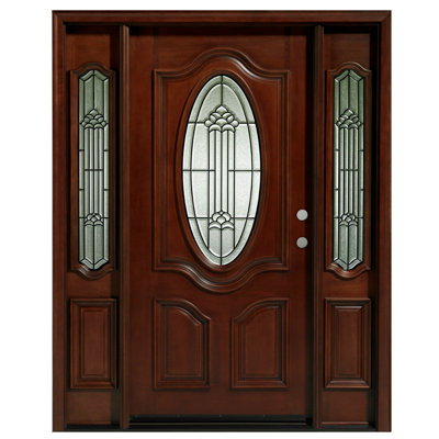 61.25'' x 81.5'' Glass Wood Front Entry Doors