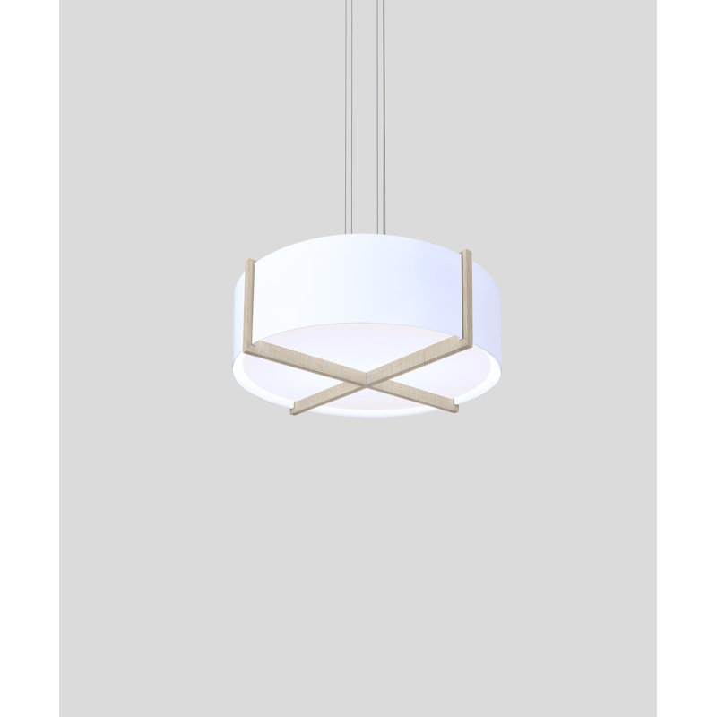Plura 4 - Light LED Pendant, Gloss White, White Washed Oak, 4000