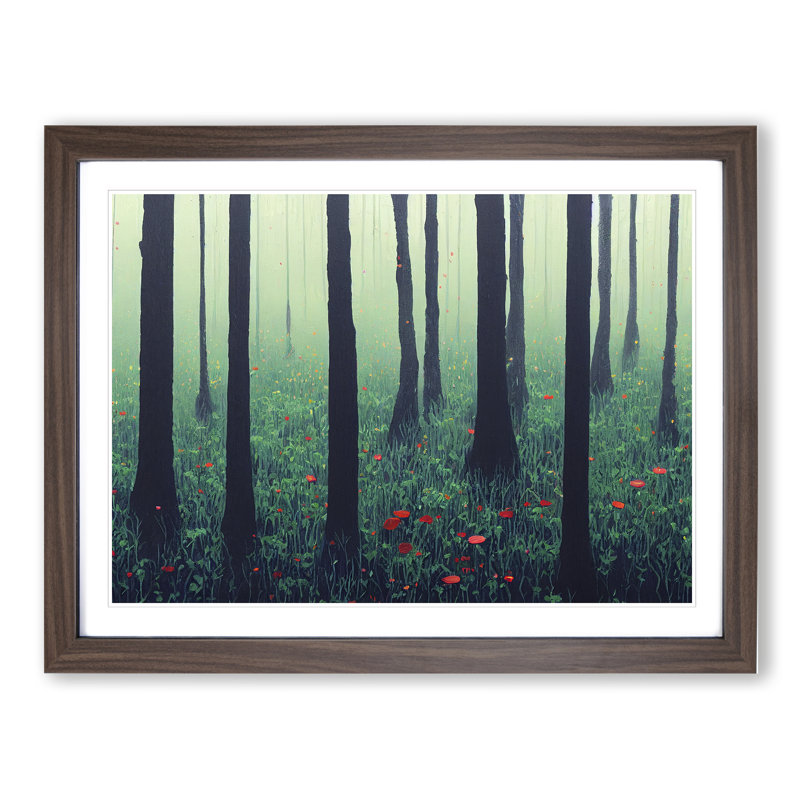 Flowers of a Spring Forest Vol.3 1 Piece Single Picture Frame Wall Art, 46cm H x 64cm W x 2cm D, Walnut Framed