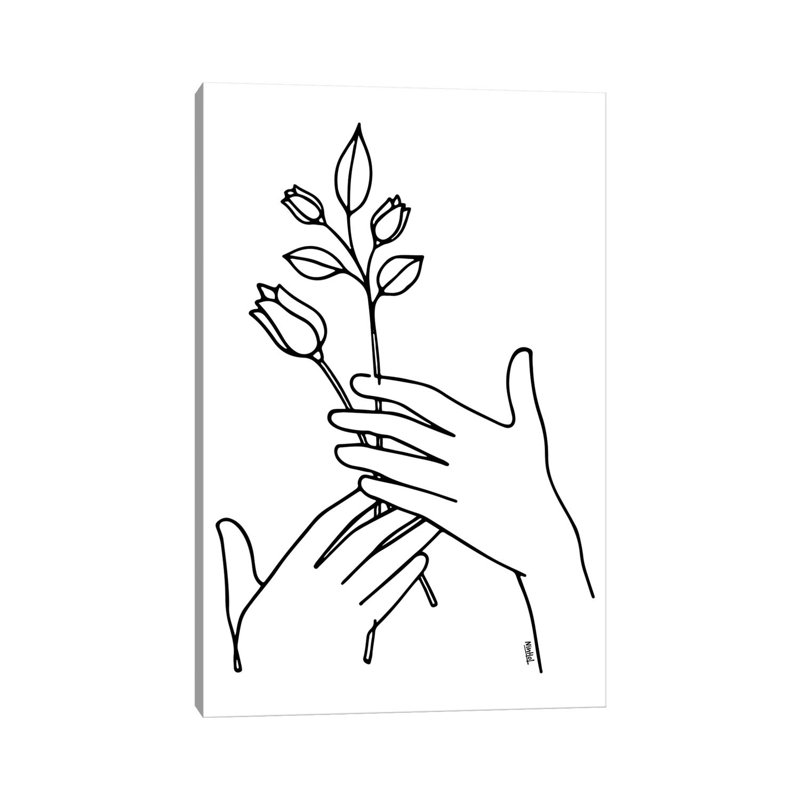 «Hold on» par Ninhol - reproduction d'art sur toile tendue, H 12 po x l 8 po x P 0,75 po