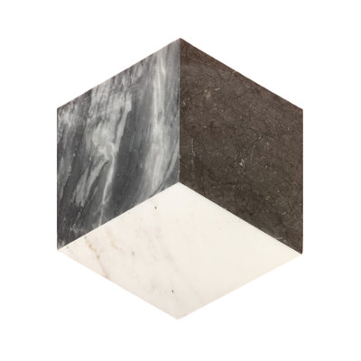 Carreaux hexagonaux en marbre - Blanc, noir et gris, boîte de 12, parfaits pour les planchers et les murs de différentes pièces. Poids : 2,7 kg. Convient à la décoration d'espaces de vie et d'espaces commerciaux.
