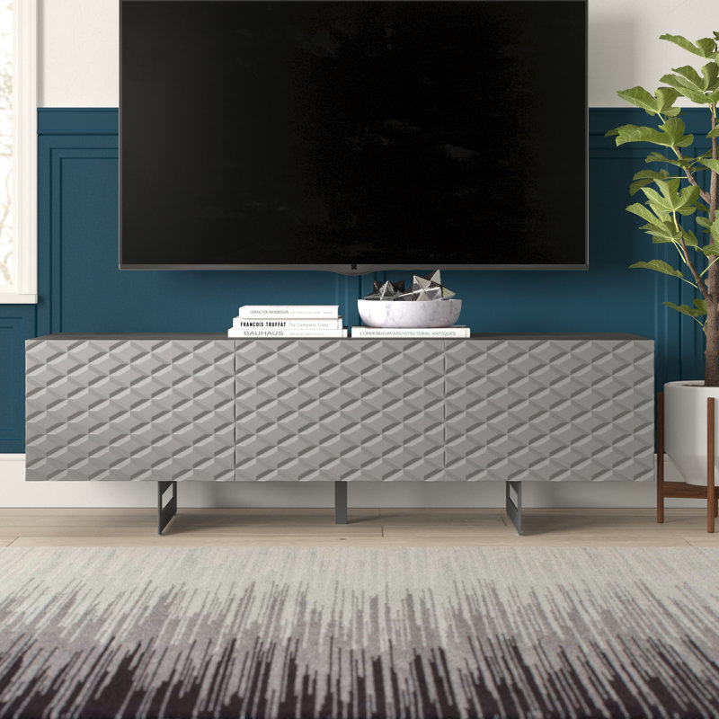 Folrat Unfinished TV Stand for TVs up to 70", Concrete/Grey