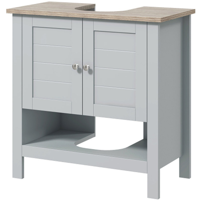Armoire de rangement à piédestal, sous-lavabo, meuble-lavabo avec tablette réglable et tablette inférieure ouverte