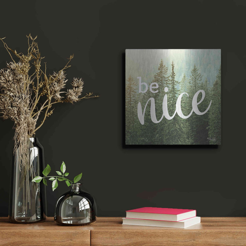«Be Nice» par Marla Rae, art mural en métal, H 12 po x l 12 po