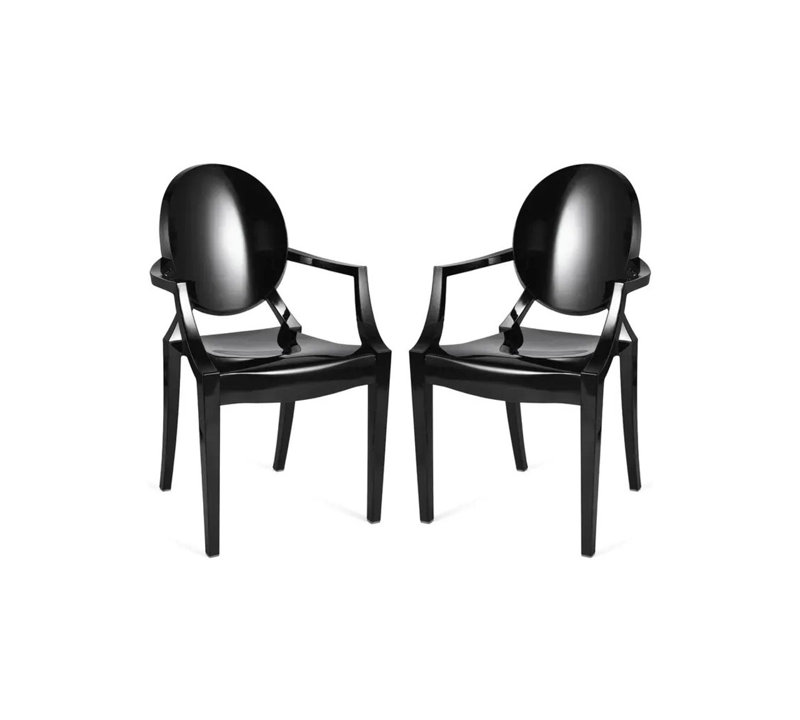 Fauteuil à dossier très grand Louis, Noir