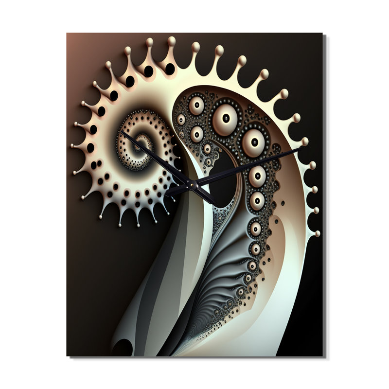 Horloge murale moderne géométrique monochrome - Beauté III, H 32 po x l 16 po x P 1 po