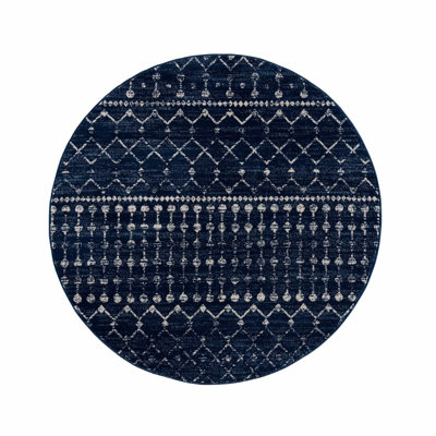Tapis bleu marine / blanc Dounia