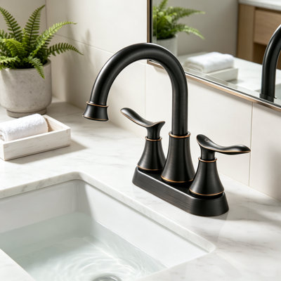 Robinet de salle de bain à poignée double 4 po avec ensemble de bonde 4 po
