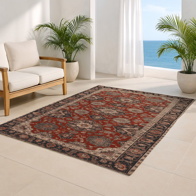 Tapis d'intérieur et d'extérieur brun Persian, Rectangulaire 8 pi x 10 pi